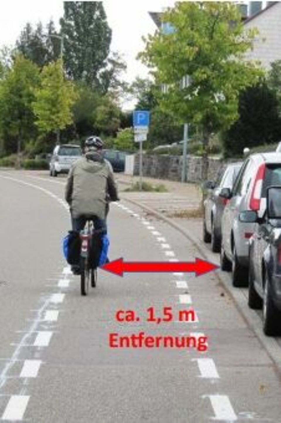 Schutzstreifen an Parkflächen Dooring