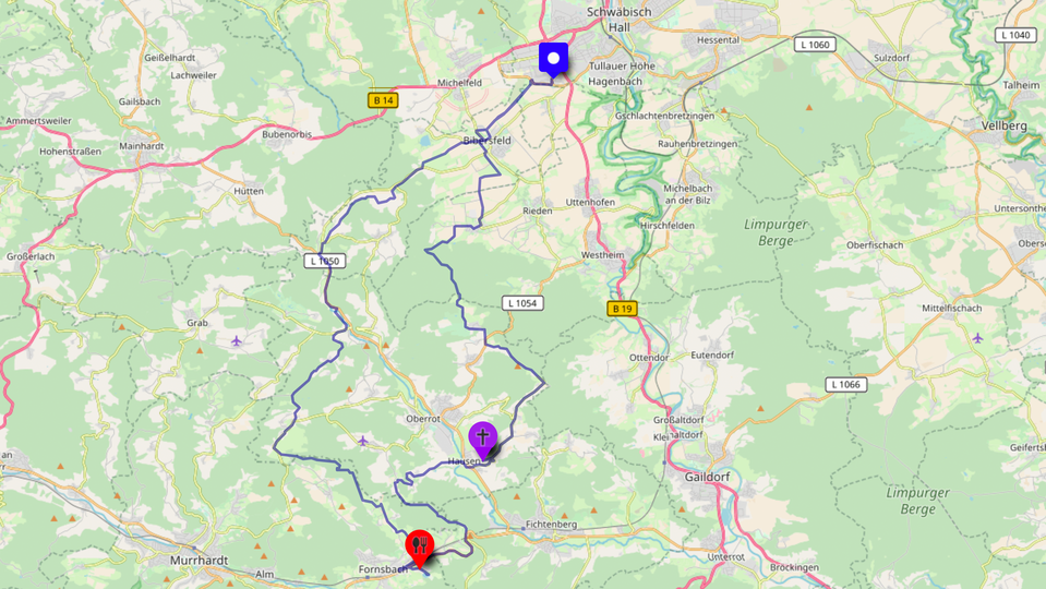 Tourenverlauf SHA-Waldsee-SHA Tourenverlauf SHA-Waldsee-SHA