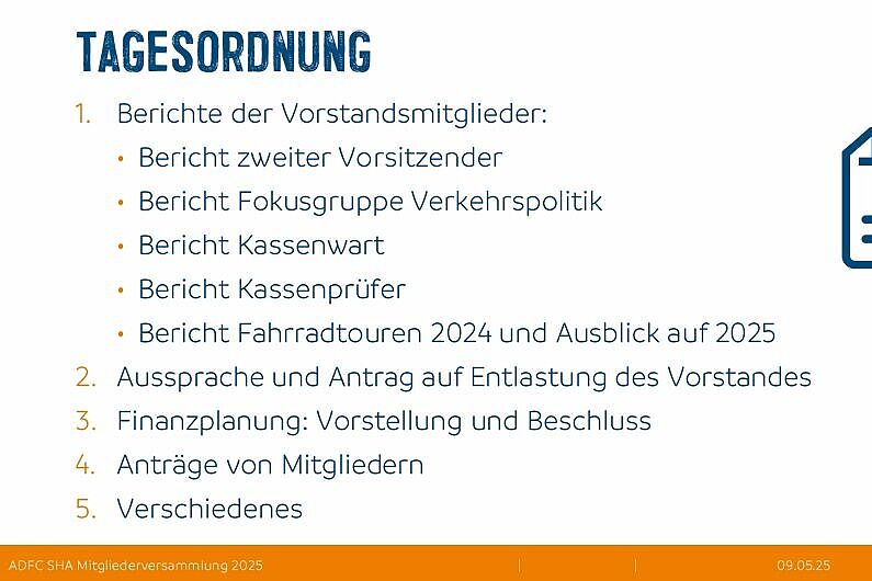 Folie Tagesordnung
