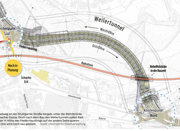 Straßenführung Weilertunnel